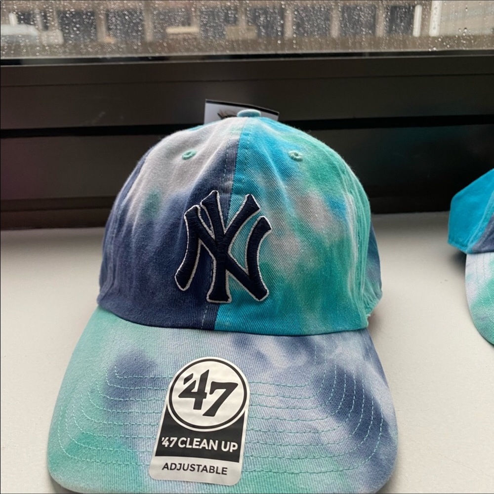 New York Yankees 47 Blue Teal Tie Dye Baseball Cap - Picture 12 of 14